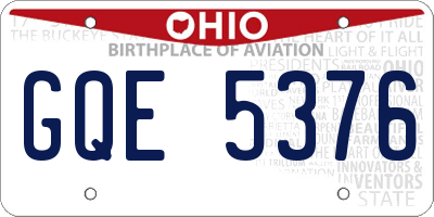 OH license plate GQE5376