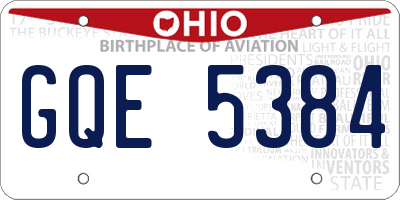 OH license plate GQE5384