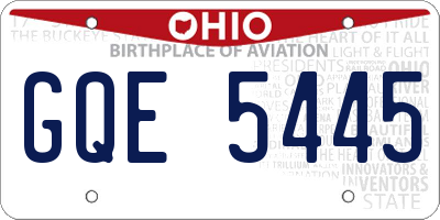 OH license plate GQE5445