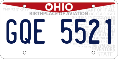 OH license plate GQE5521
