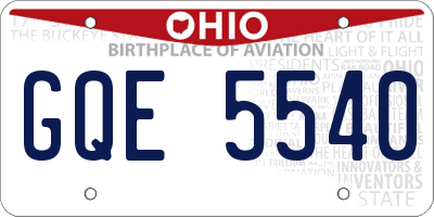 OH license plate GQE5540