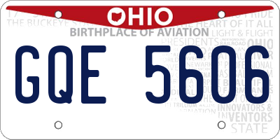 OH license plate GQE5606