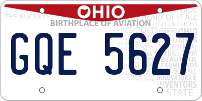 OH license plate GQE5627