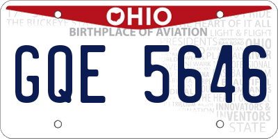 OH license plate GQE5646