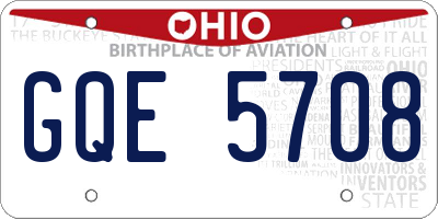 OH license plate GQE5708