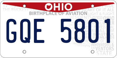 OH license plate GQE5801