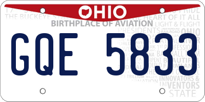 OH license plate GQE5833