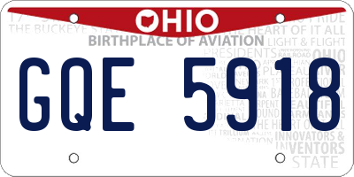 OH license plate GQE5918