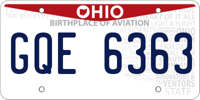 OH license plate GQE6363
