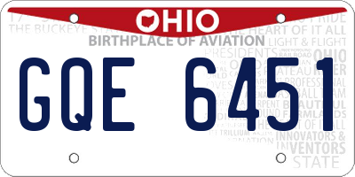 OH license plate GQE6451