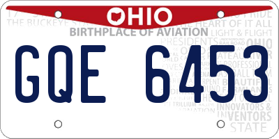 OH license plate GQE6453