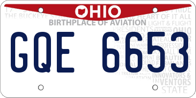 OH license plate GQE6653