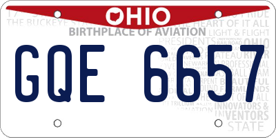 OH license plate GQE6657