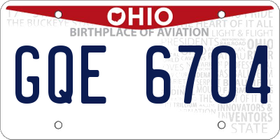 OH license plate GQE6704