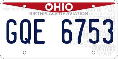 OH license plate GQE6753