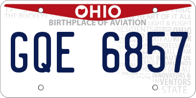 OH license plate GQE6857
