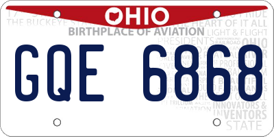 OH license plate GQE6868