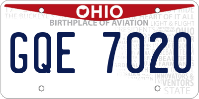 OH license plate GQE7020