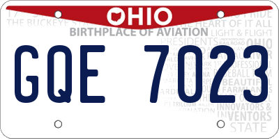 OH license plate GQE7023