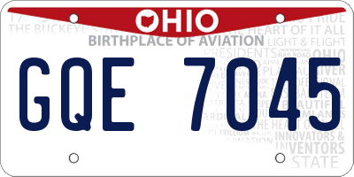 OH license plate GQE7045