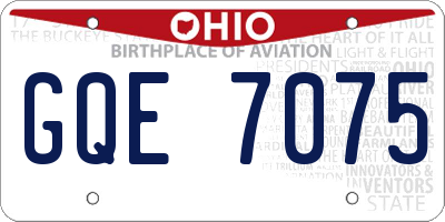 OH license plate GQE7075