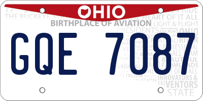 OH license plate GQE7087