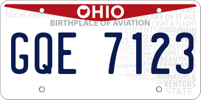 OH license plate GQE7123