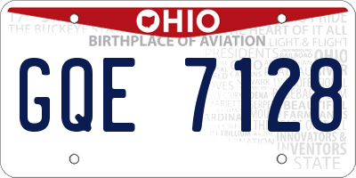 OH license plate GQE7128
