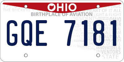 OH license plate GQE7181
