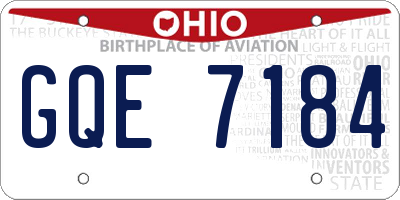 OH license plate GQE7184