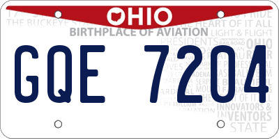 OH license plate GQE7204