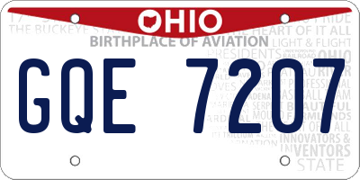 OH license plate GQE7207
