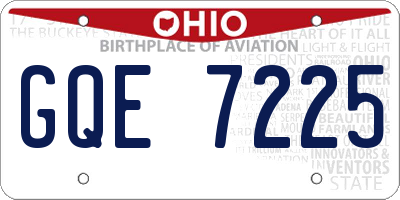 OH license plate GQE7225