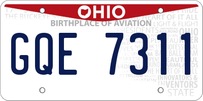 OH license plate GQE7311