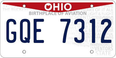 OH license plate GQE7312