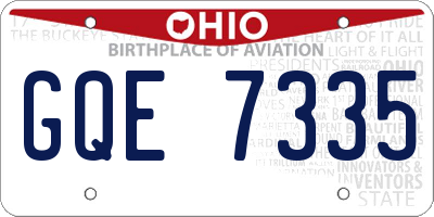 OH license plate GQE7335