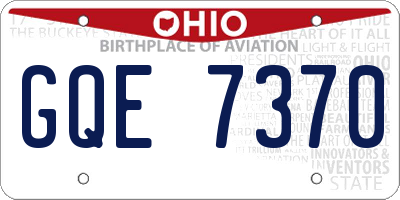 OH license plate GQE7370