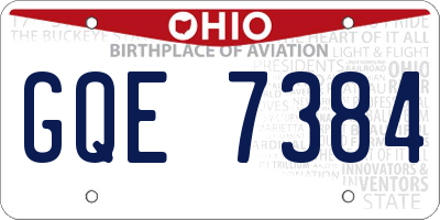 OH license plate GQE7384