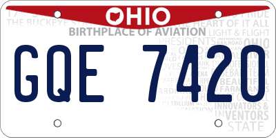 OH license plate GQE7420