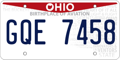 OH license plate GQE7458