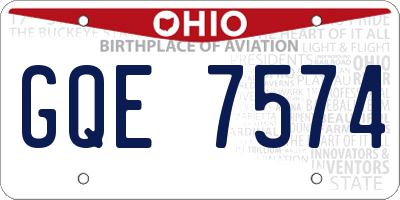 OH license plate GQE7574
