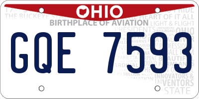 OH license plate GQE7593