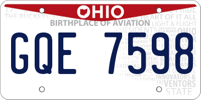 OH license plate GQE7598