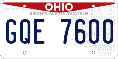 OH license plate GQE7600