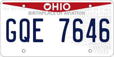 OH license plate GQE7646