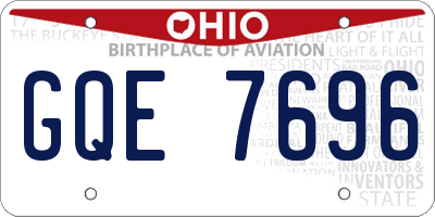 OH license plate GQE7696
