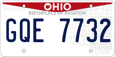 OH license plate GQE7732