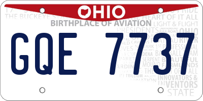 OH license plate GQE7737