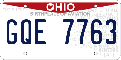 OH license plate GQE7763
