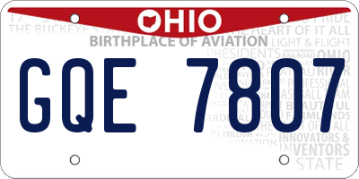 OH license plate GQE7807